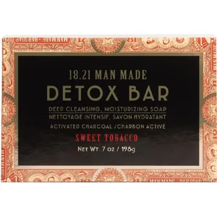 Valomasis muilas vyrams 18.21 Man Made Detox Bar Soap Sweet Tobacco BSD7ST, tinka veidui ir kūnui, 198 g.