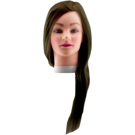 Manekeno galva XUCTM008DARK sintetiniais tamsiais plaukais, ilgis 45-50 cm