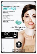 Odos senėjimą stabdanti veido ir kaklo kaukė Iroha Face and Neck Mask Collagen MTIN12/MTIN20