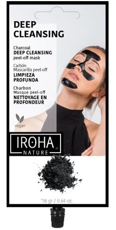 Detoksikuojanti veido kaukė IROHA Black Peel Off Detox Mask Charcoal MCIN08/MCIN1510