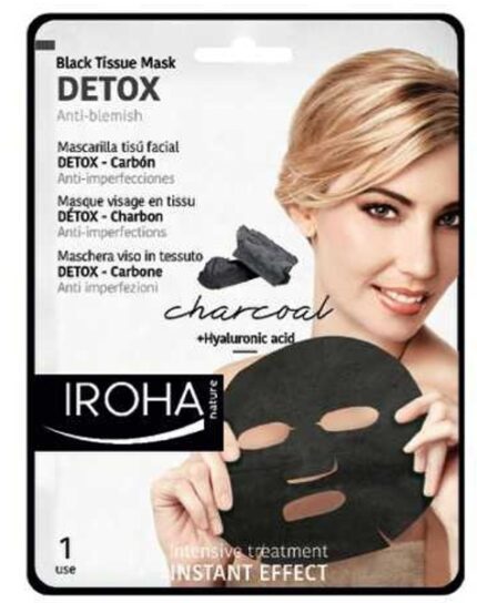 Detoksikuojanti veido kaukė IROHA BlackTissue Detox Facial Mask Charcoal MTIN13