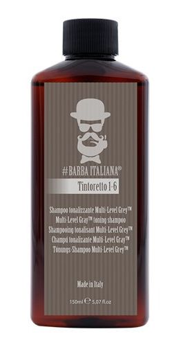 Dažantis šampūnas plaukams Barba Italiana Tintoretto 1-6 Multi Level Grey Tonning Shampoo BI016