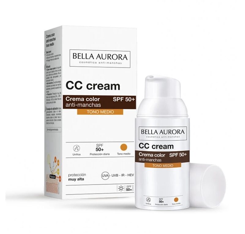 Bella Aurora Anti-Dark Spots SPF50+ Medium CC veido kremas 30 ml