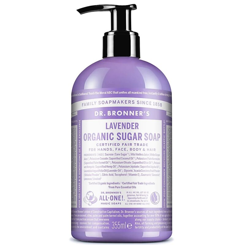 Dr. Bronner&apos;s Organic Sugar Lavender skystas muilas 355 ml