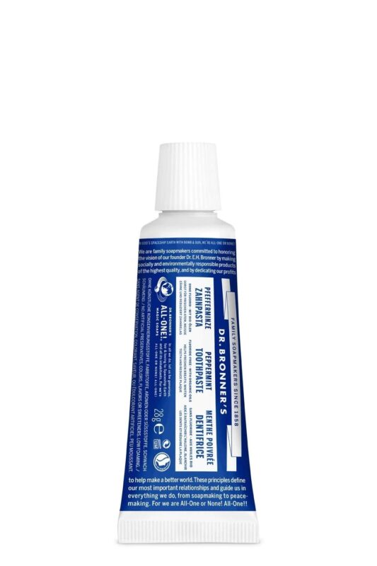 Dr. Bronner&apos;s Peppermint Travel Size dantų pasta 28 g