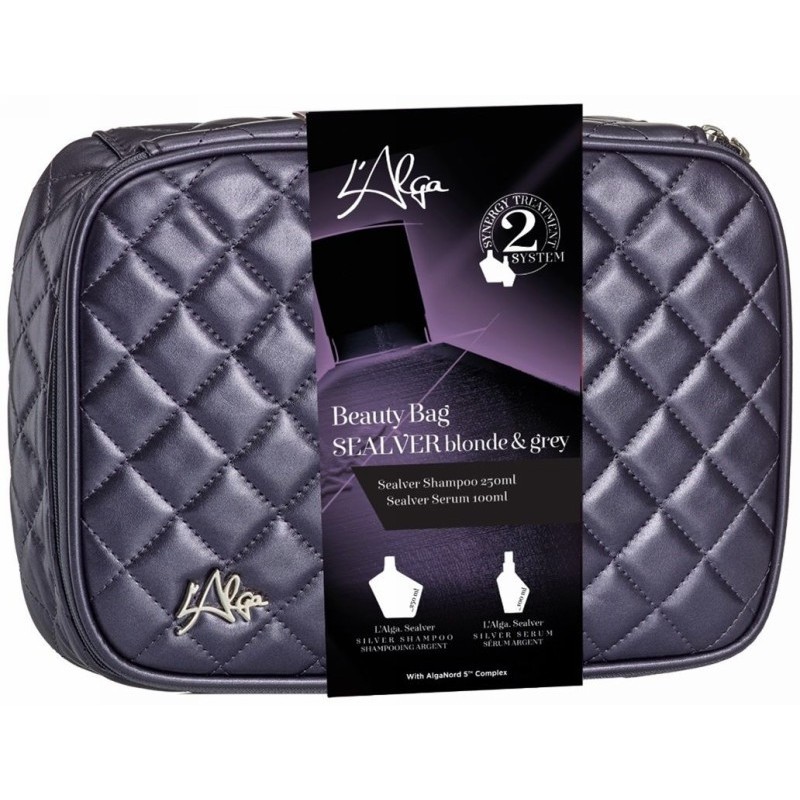 Plaukų priežiūros priemonių rinkinys L'Alga SEALVER Beauty Bag LALA600413, rinkinį sudaro: šampūnas plaukams 250 ml, serumas plaukams 100 ml