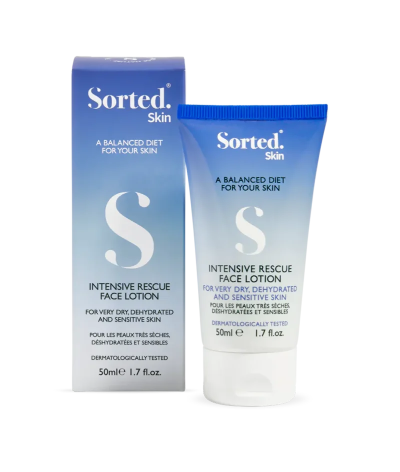 Sorted Skin Intensive Rescue Face Lotion – Intensyvaus poveikio veido losjonas jautriai odai