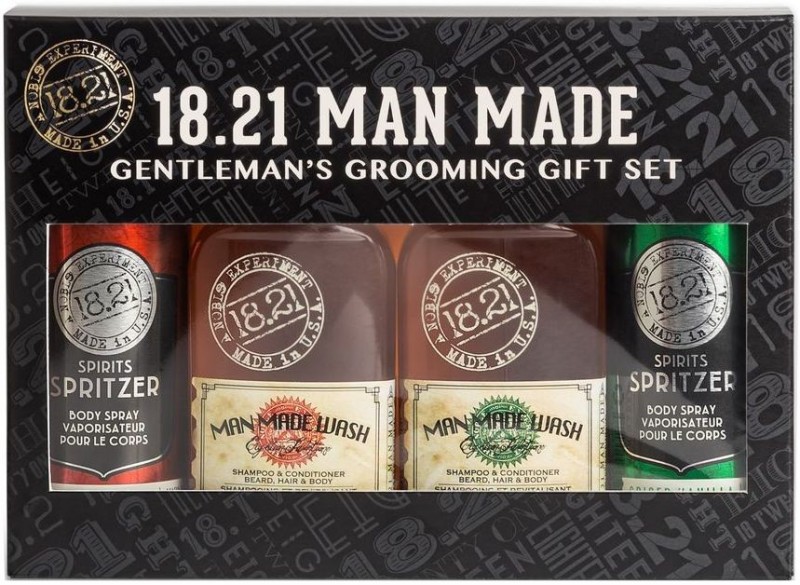 Plaukų ir kūno priežiūros priemonių rinkinys vyrams 18.21 Man Made BHB Gift Set Sweet Tobacco & Spiced Vanilla GSWSSTSV