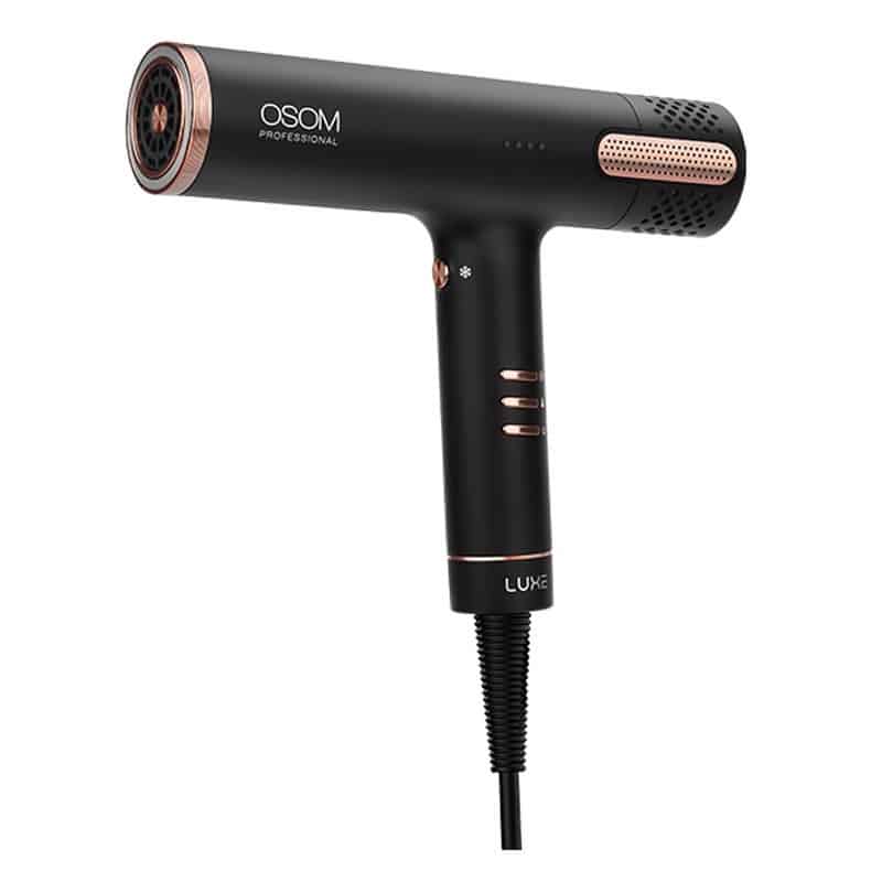 Plaukų džiovintuvas OSOM Professional LUXE BLDC High Speed Hair Dryer OSOMPF08BL, 1500 W, juodos spalvos