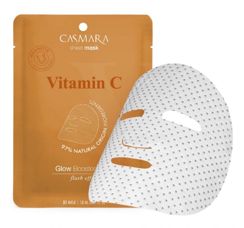 Skaistinamoji veido kaukė Casmara Glow Booster Sheet Mask Vitamin C CASA75001