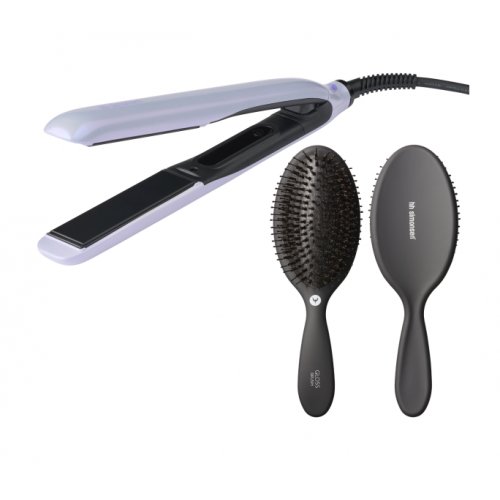 True Divinity MK2 Lavender Haze Set Plaukų tiesintuvo ir Gloss Brush šepečio rinkinys