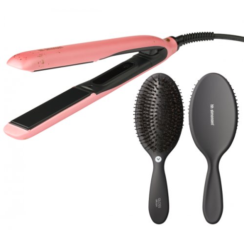 True Divinity MK2 Peachy Gold Set Plaukų tiesintuvo ir Gloss Brush šepečio rinkinys