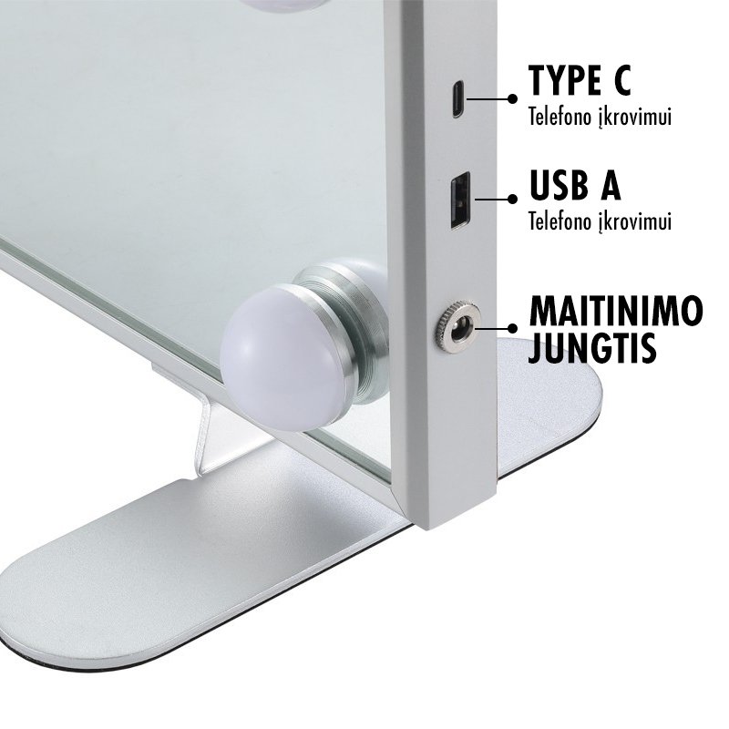 Pastatomas/pakabinamas veidrodis su apšvietimu Be Osom BEOSOML607MR