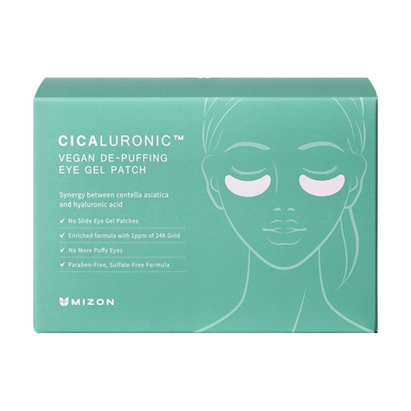 Paakių pagalvėlės MIZON Cicaluronic Vegan De-purifying Eye Gel Patches MIZ75502, 21 pora, 21 x 3,6 g
