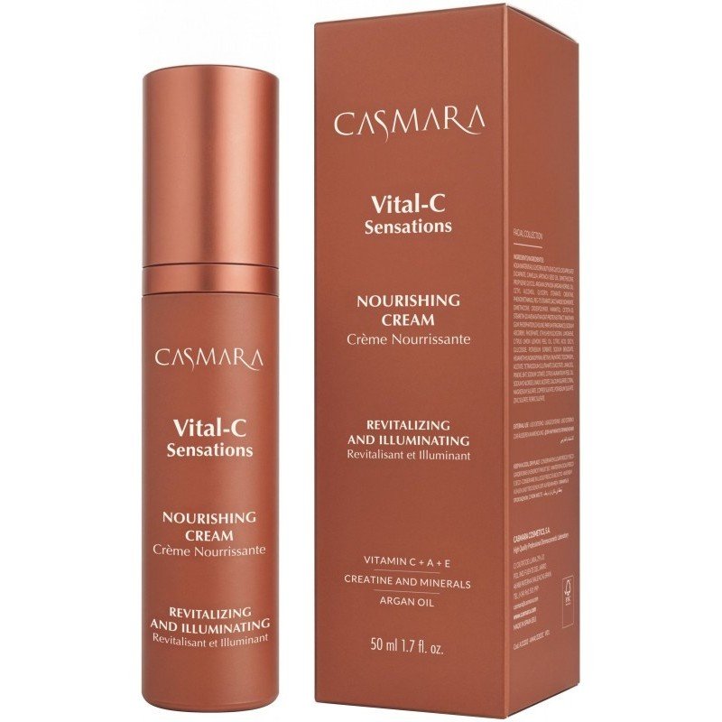 Prabangus maitinamasis veido kremas Casmara Sensations Hydro Nutri Revitalizing Cream Vitamin C CASA13102/13202, brandžiai odai, su vitaminais A, C ir E, 50 ml