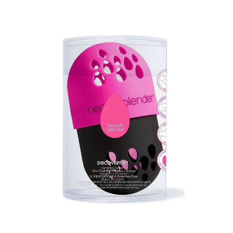makiazo-kempineliu-rinkinys-beautyblender-discovery-essentials-set-bb28655-rinkini-sudaro-makiazo-kempinele-muiliukas-ir-deklas.jpg Makeup sponge set Beautyblender Discovery Essentials Set BB28655, set includes: makeup sponge, soap and case - Image 1